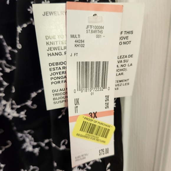 Anne Klein Women's Sz 3X Floral Stitched Embroidered Top - Picture 3 of 5